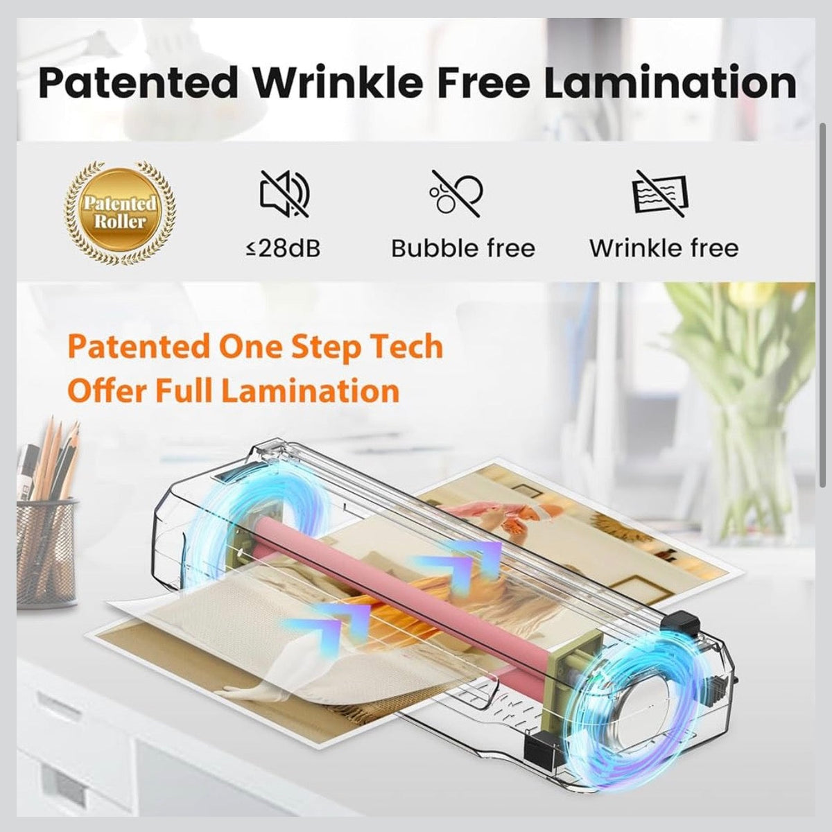 4-in-1 A4 Thermal Laminator Machine, Hot & Cold, with 20 Pouches
2-Min Quick Warm-Up, Bubble-Free Lamination, Built-In Cutter & Corner Rounder, For School, Home & Office
