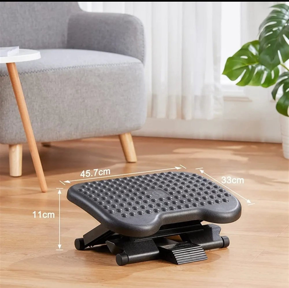 Under Desk Foot Rest with 3 Height Levels | Height Adjustable Tilt Stool | Home Office Foot Rest with Massage Surface for Improved Sleep - Medaid International