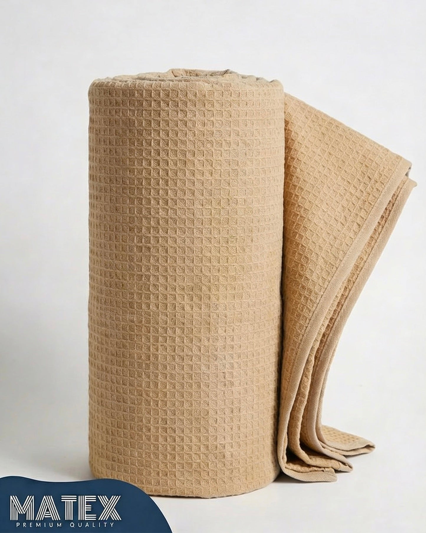 Brown Waffle Cotton Piqué Blanket
