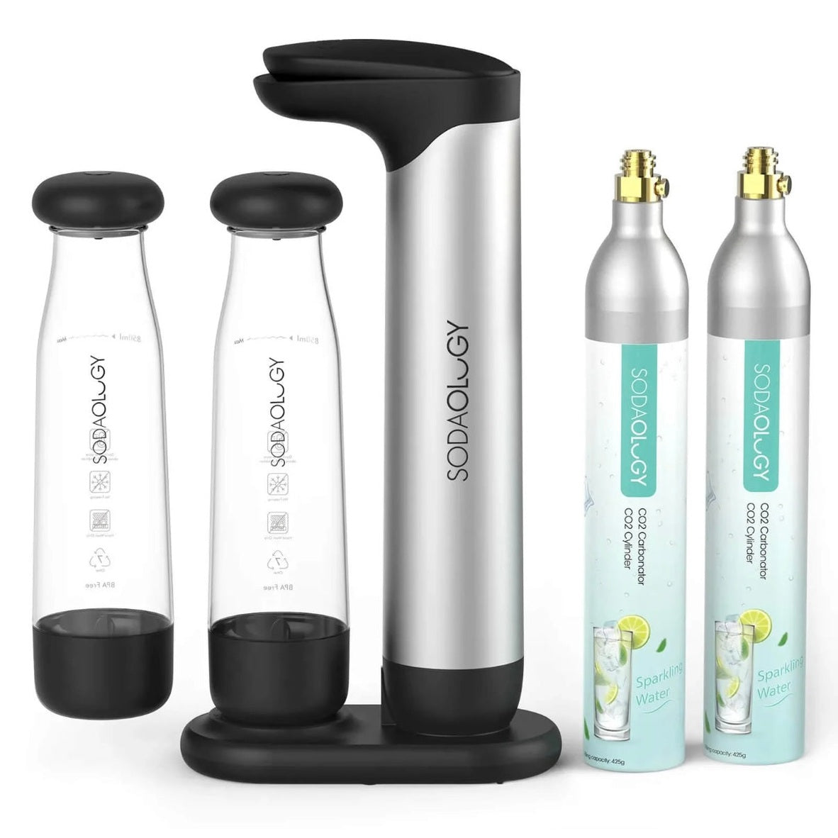 Sodaology Sparkling Water & Soda Maker Bundle With Two Bottles - Medaid International