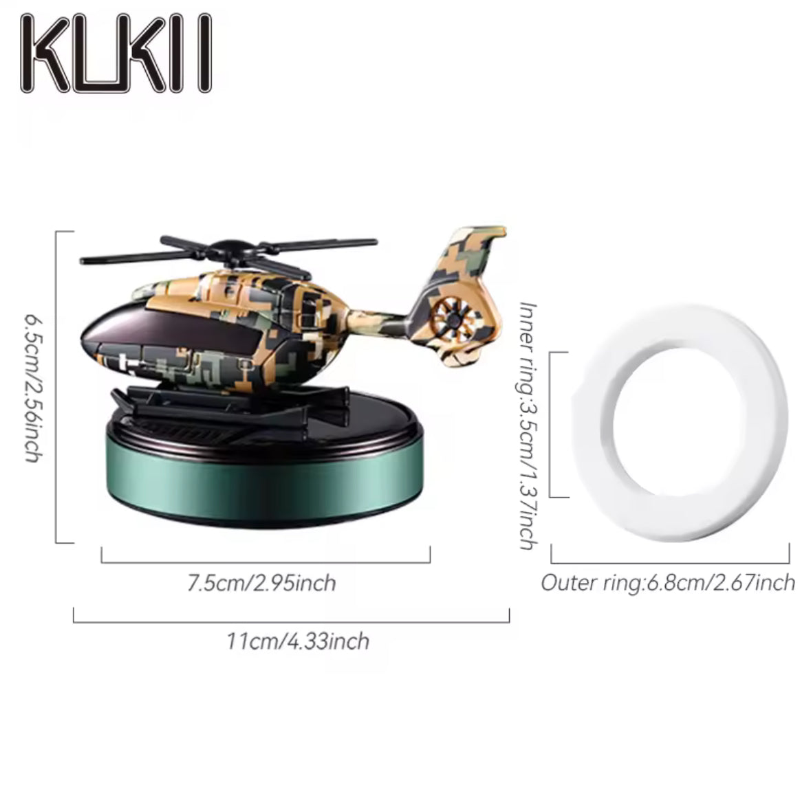 Solar Powered Helicopter Car Air Freshener  Rotating Aromatherapy Diffuser for Car, Home & Office - Medaid International