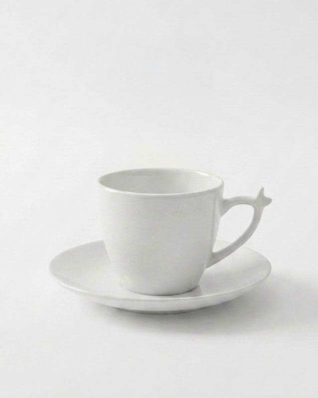 Gloss White Porcelain Cup & Saucer Set - 12 servings