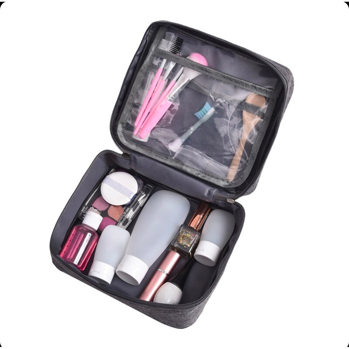 23 CM, Travel Toiletry Organizer Bag with Zipper and Comfortable Handle, Waterproof Storage Bag for Makeup, Cosmetic, Accessories - Medaid International