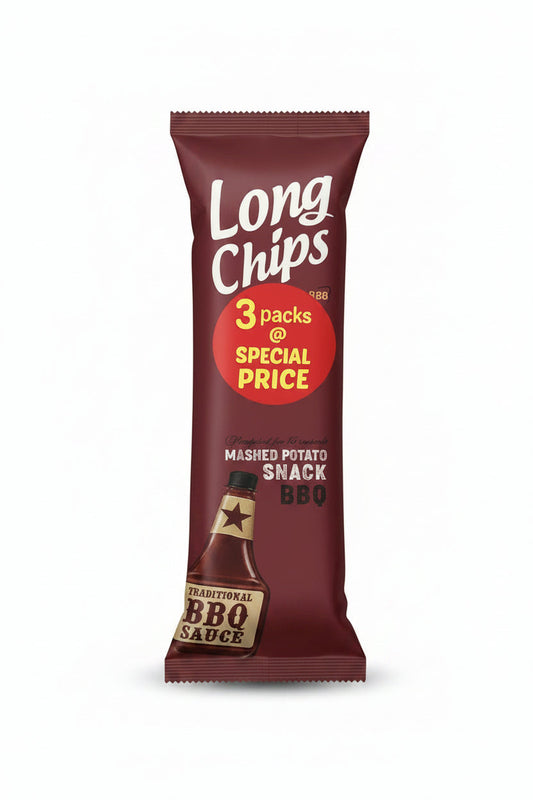 Long Chips Mashed Potato Snack BBQ 75g 3Packs Special Price | Long Chips In Lebanon