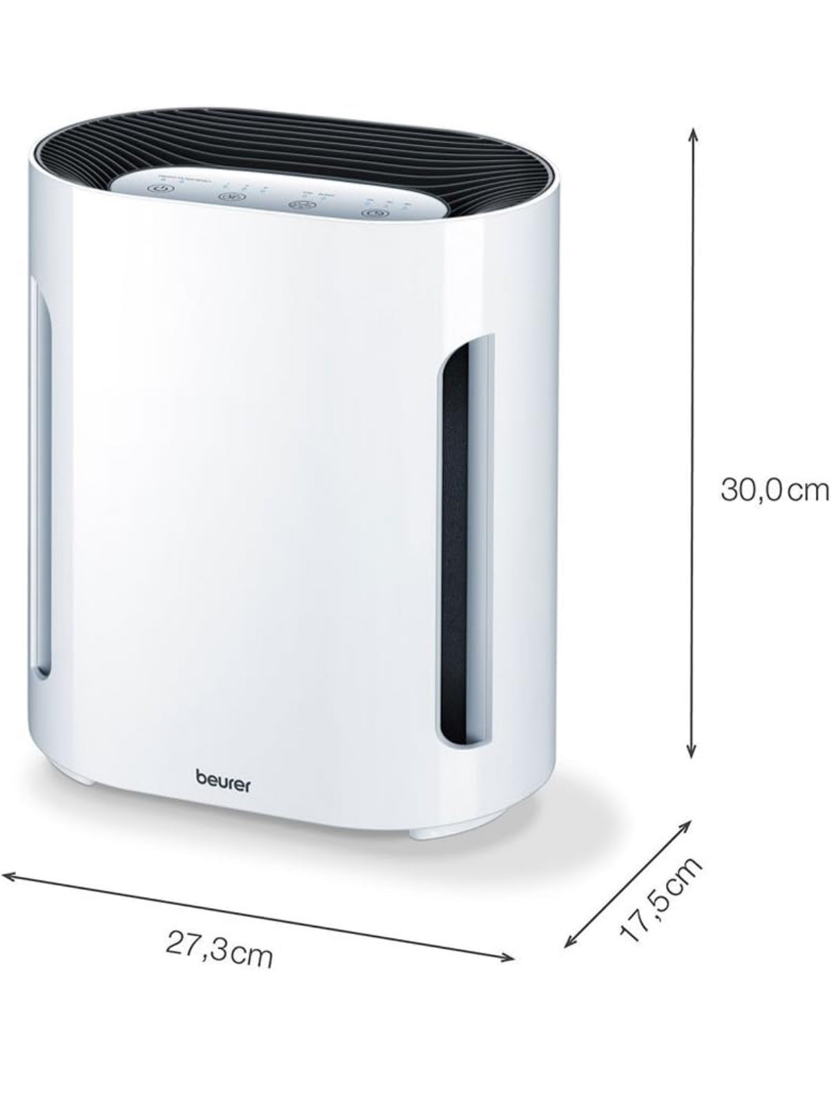 Beurer LR200 Air Purifier, Up to 15 m², Ventilation, 3 Filtrations, Ionic Function, Illuminated Display, Timer, Hepa Filter, 50 W, White - EPA 12 Filter - Medaid International
