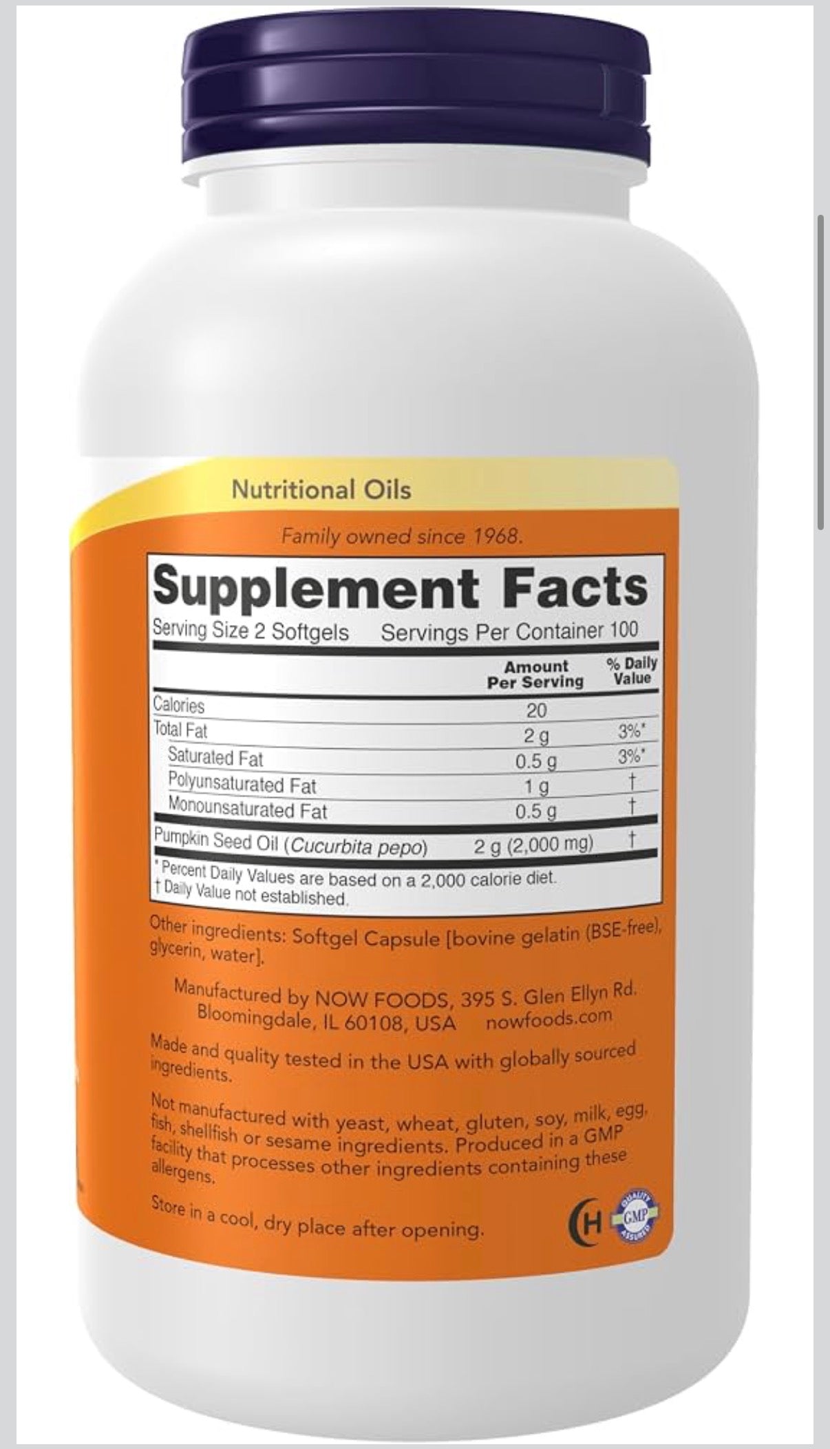 NOW Supplements, Pumpkin Seed Oil 1000 mg with Essential Fatty Acids and Phytosterols, Cold Pressed, 200 Softgels