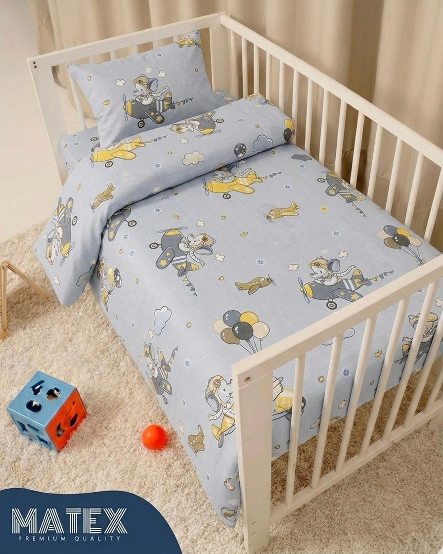 Cloud Pilot Theme Baby Bed Crib Set 100% Cotton
