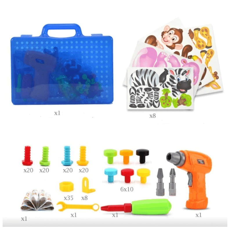 4 in 1 Creative Portable Tool box 198 pcs Age +3