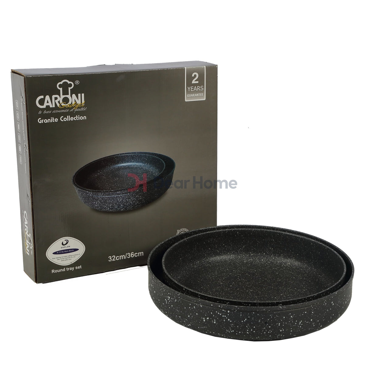 German Granite Round Tray Set 32+36Cm