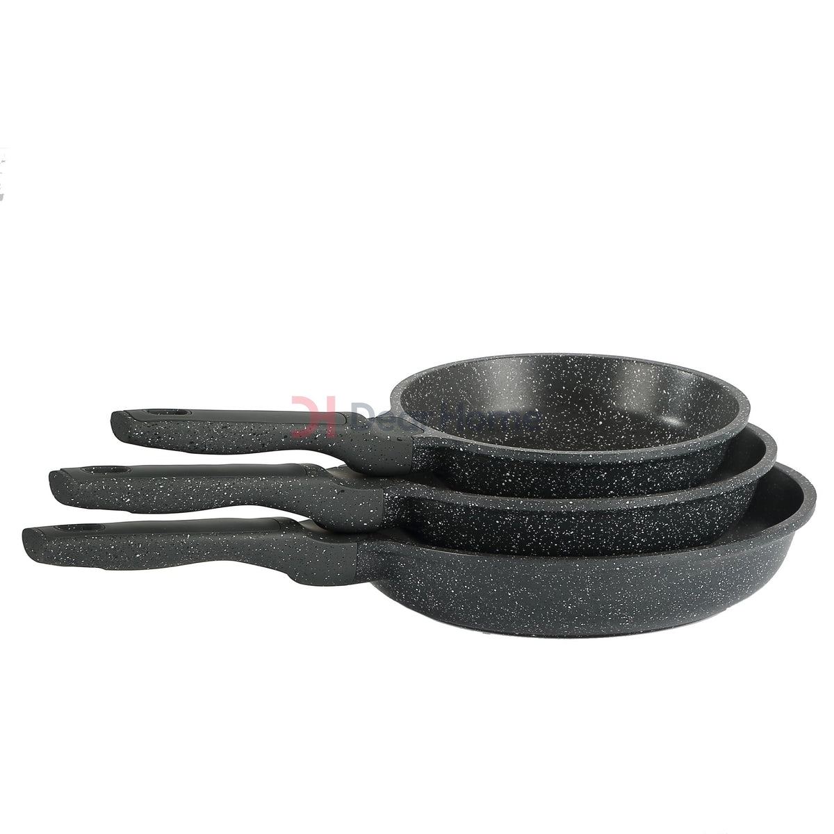 German Greblon Granite 3Pcs Fry Pan Set