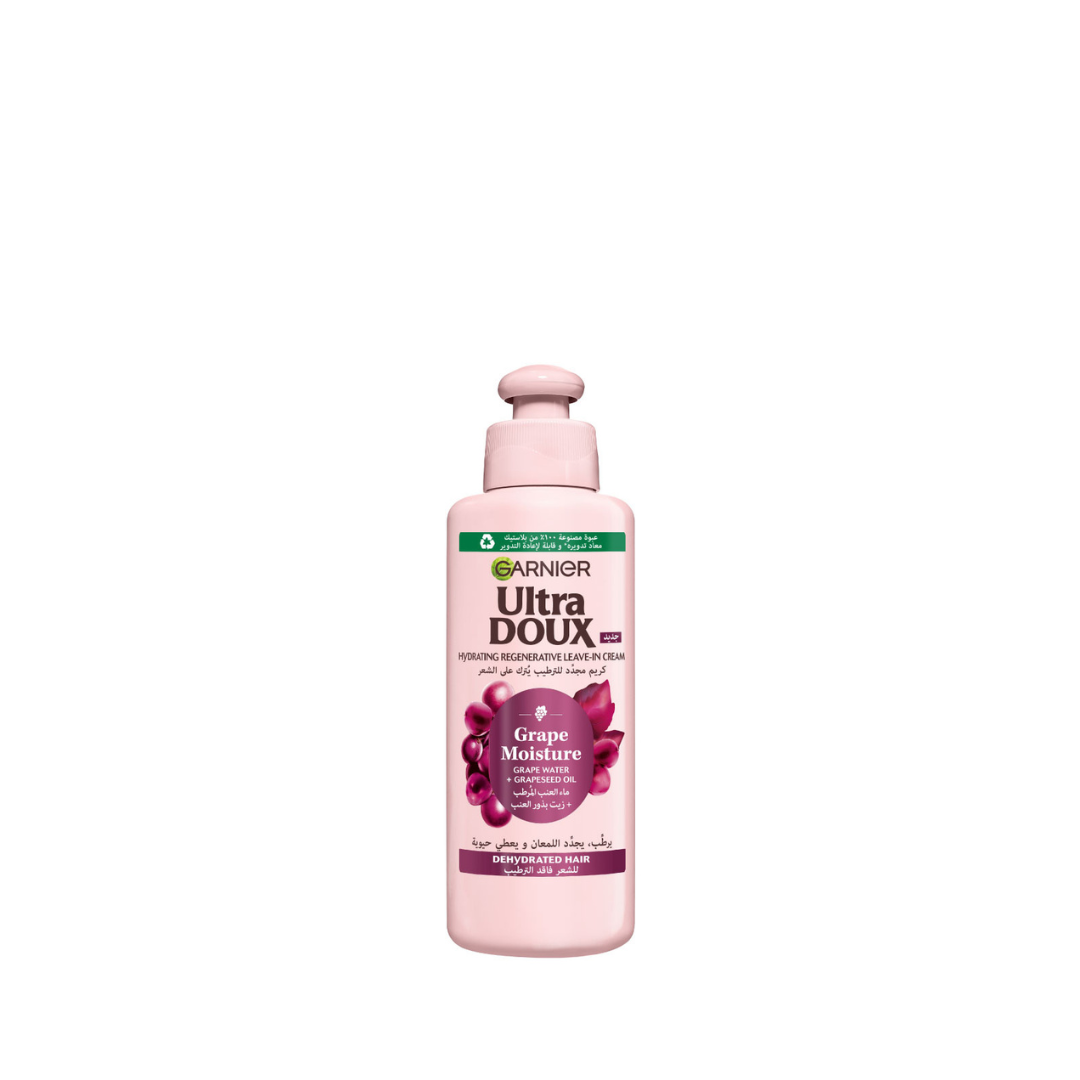 Garnier Ultra Doux Grape Moisture 2 in 1 Styling Cream, Volumizing Hydration for Dehydrated Hair With Hydrating Grape Water + Antioxidant Grapeseed Oil