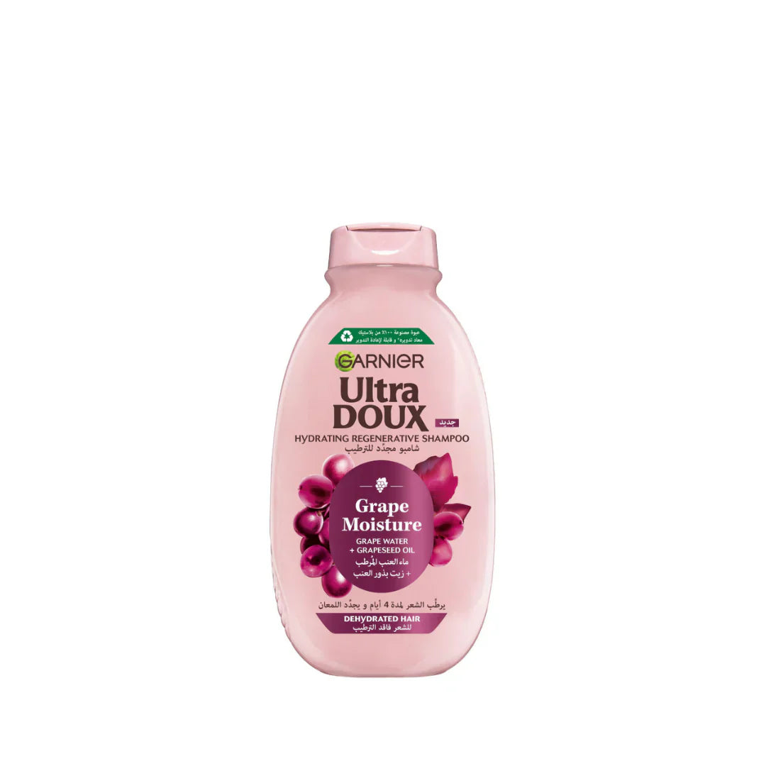 Garnier Ultra Doux Grape Moisture Hydrating Regenerative Shampoo for Dehydrated Hair 600ml