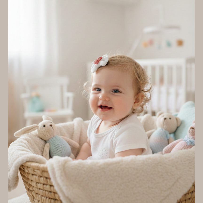 Sparkling Heart Baby Headband – Soft Elastic Comfort