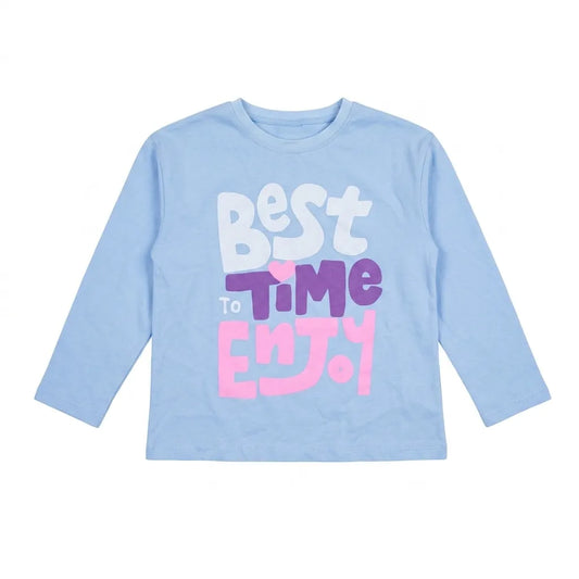 Zara Girl's Light Blue " Best Time " Printed  Blouse | Zara in Lebanon