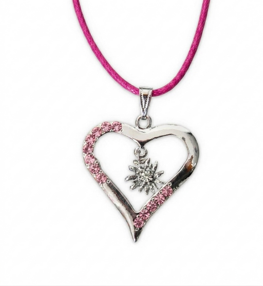 Bayern Gaudi Women's Pink & Silver Heart Shape Necklace | Bayern Gaudi In Lebanon