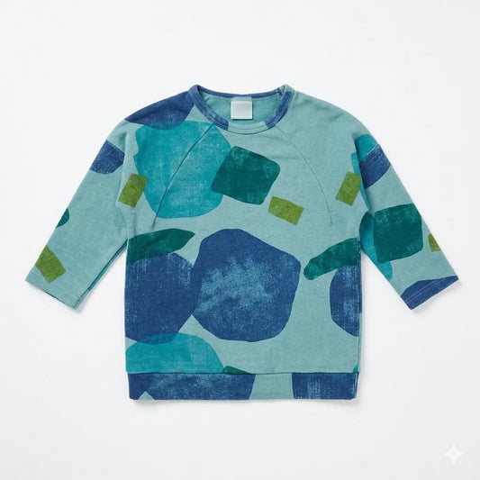 Zara Boy's Green /Blue Circles Squares Printed  Blouse | Zara in Lebanon