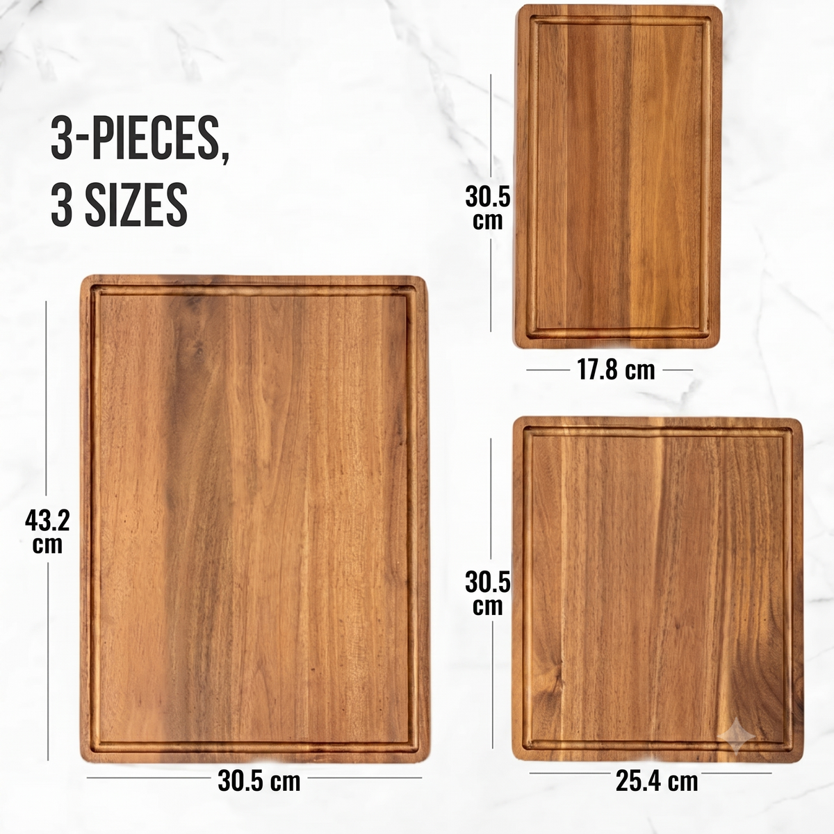 Set of 3 ACACIA wood Cutting Boards