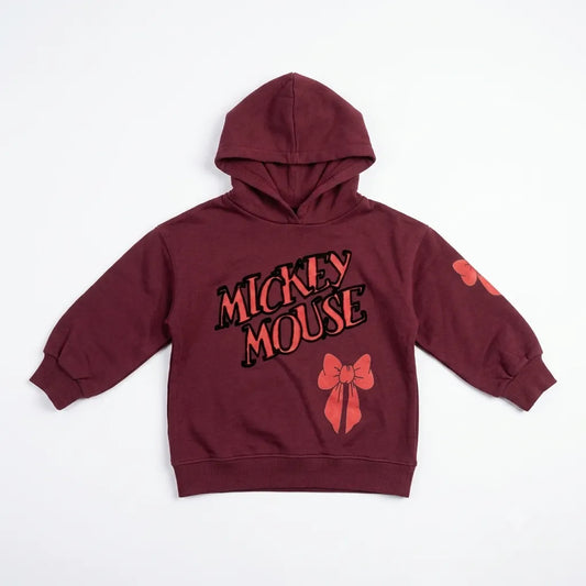 Zara Girl's Burgundy "Mickey Mouse "Printed Hoodie   | Zara in Lebanon