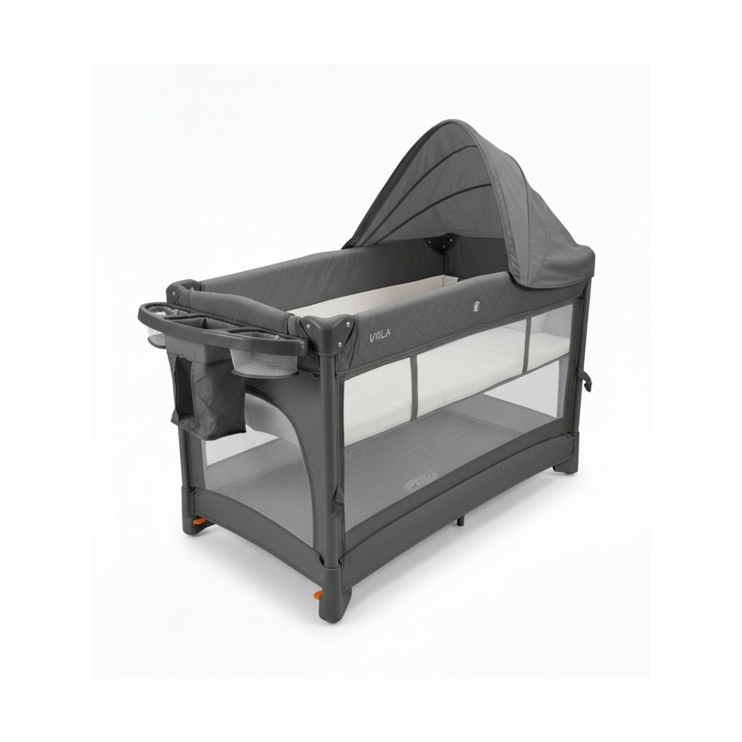 Miila 3-in-1 Magic Fold Baby Playpen & Bassinet – Dark Grey