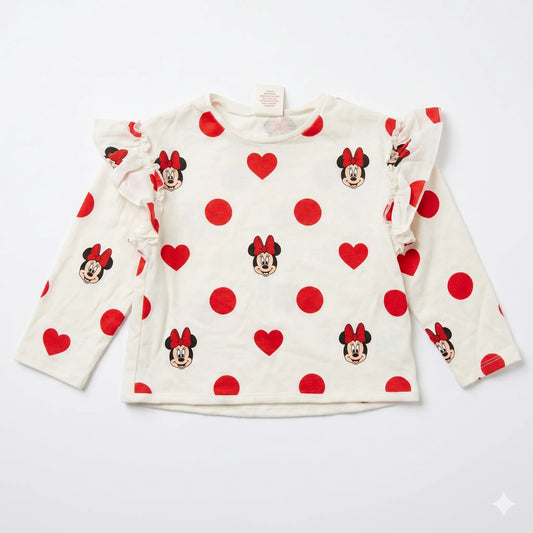 Zara Baby Girl's White Ruffle Sleeve Top With A Red Polka Dot Blouse  | Zara in Lebanon
