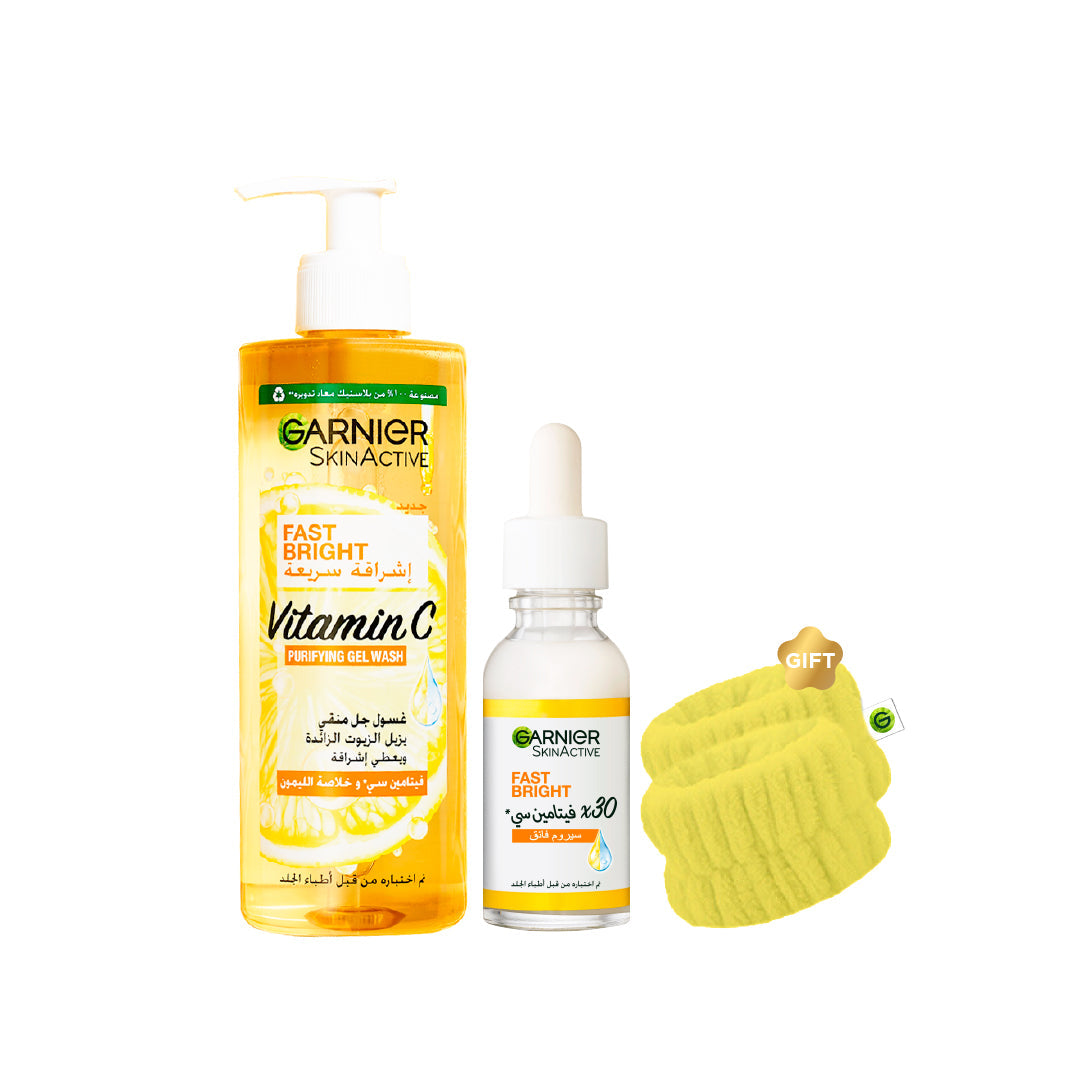 '-20% FREE Wrist Band Garnier fast bright vitamin C Wash + Day Serum - Medaid International