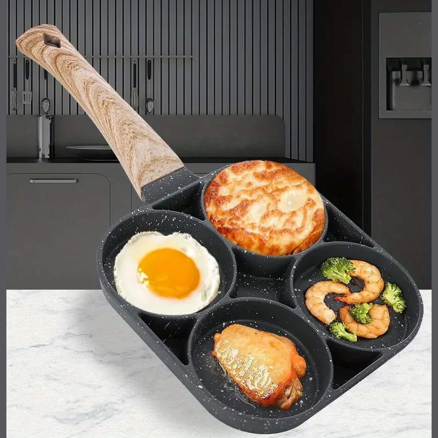 Non-Stick 4 Holes Frying Pan