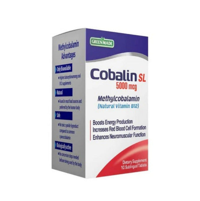 Green Made Cobalin SL 5 000 mcg - 10 Sublingual Tablets - Medaid