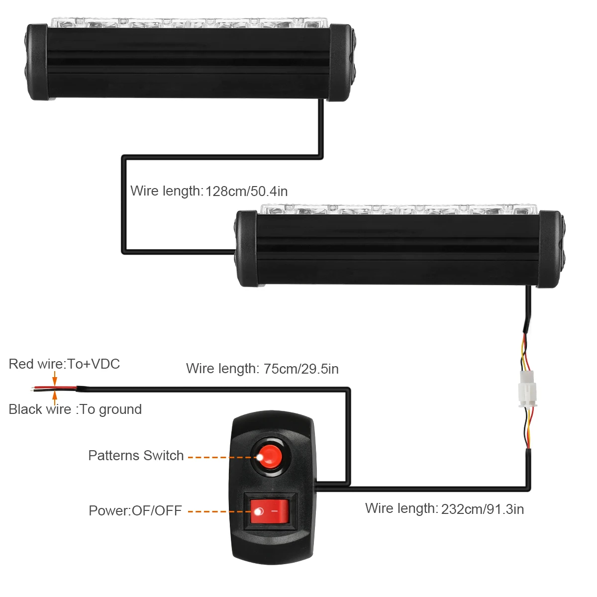 Police Led Warning Strobe Lights Light bar for Trucks Cars Waterproof - Medaid International