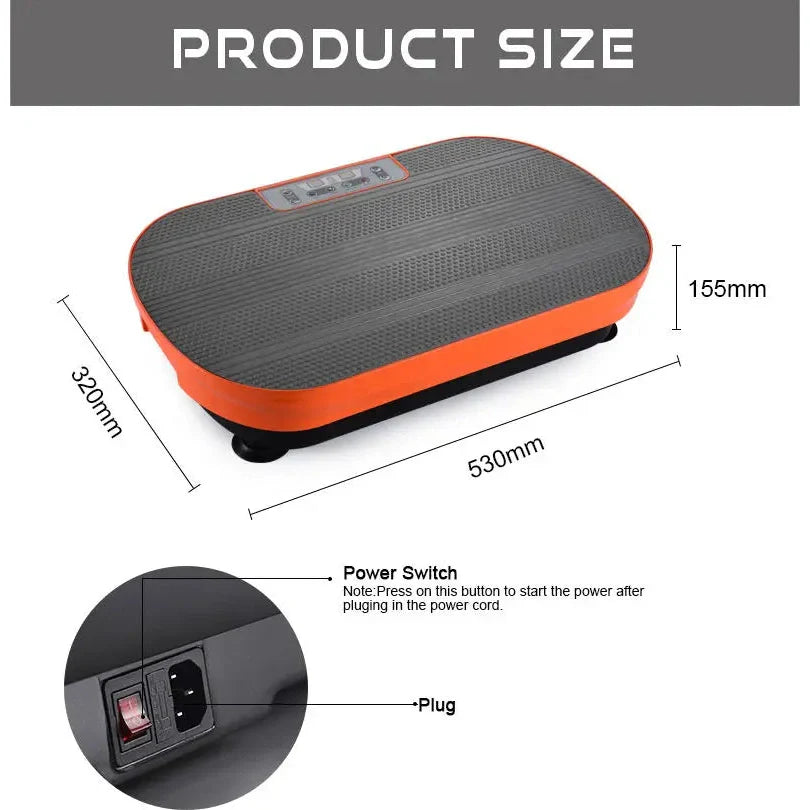 Vertical Vibration Plate Fitness Platform Exercise Machine Vibrating Stand Shake Board ABS Home Use Sport Gym Weight Loss Fat