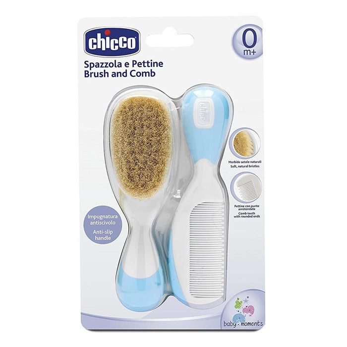 Chicco - Natural Brush&Comb - Blue&White - 66003