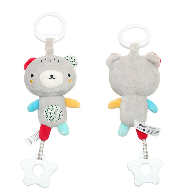 Tumama Kids - Plush Musical Teething - Hanging Rattle - Grey