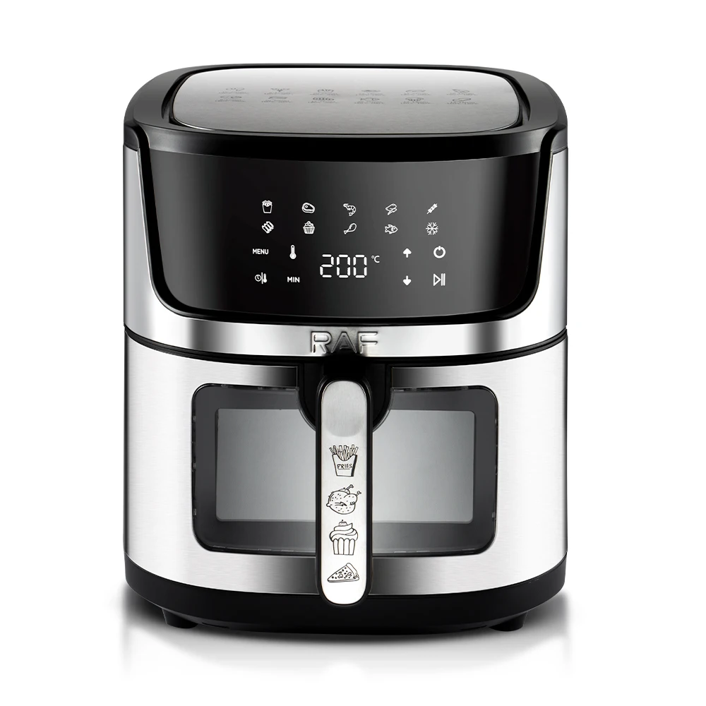 RAF Digital Air Fryer 9L ‚Äì 1950W Power, 360¬∞ Hot Air Circulation, Touchscreen | Oil-Free Healthy Cooking, Stainless Steel R5395 - Medaid International