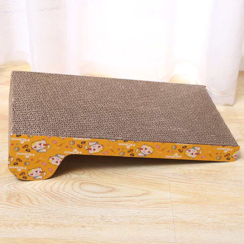 Cardboard Cat Scratcher with Integrated Toy Ball
