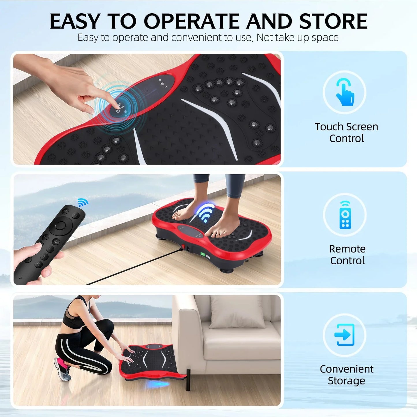 3-in-1 Vibration Plate Trainer Wireless Detachable Bands Multi-Scenario Electric Vibration Plate for Use Home
