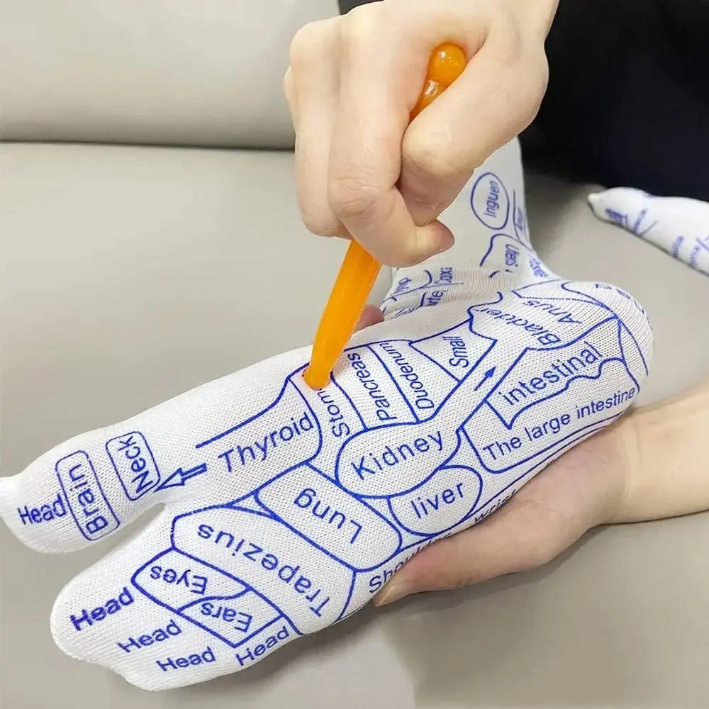 Reflexology Socks and Massage Stick Set
