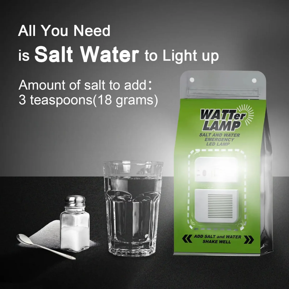 Portable Salt Water LED Lamp for Camping, Hiking & Emergencies. - Medaid International
