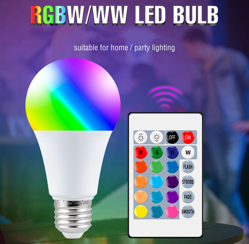 Color Changing RGB LED Bulb Lamp Light with Remote Control - Medaid International
