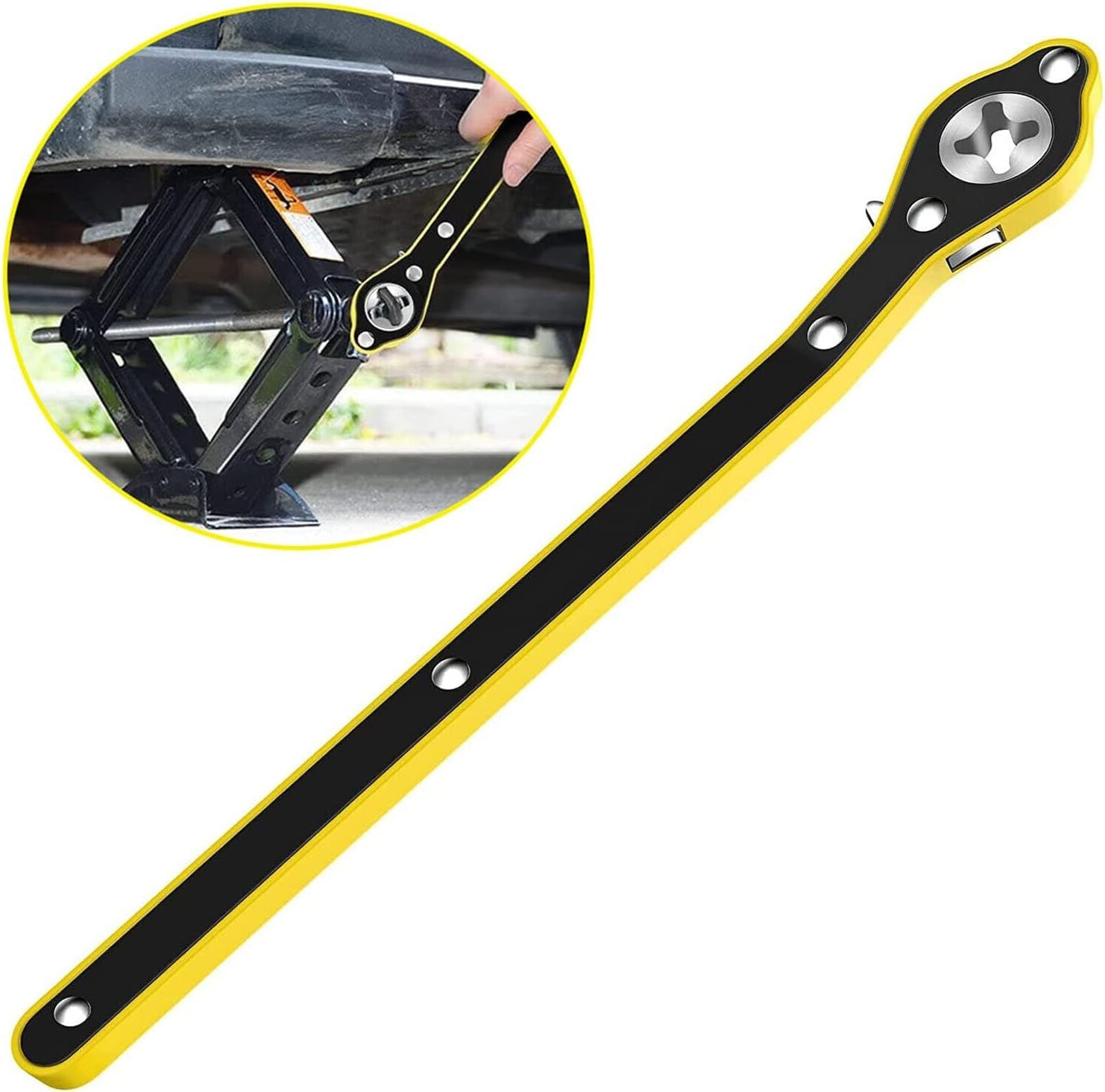 Auto 360° Steel Scissor Jack Ratchet Wrench