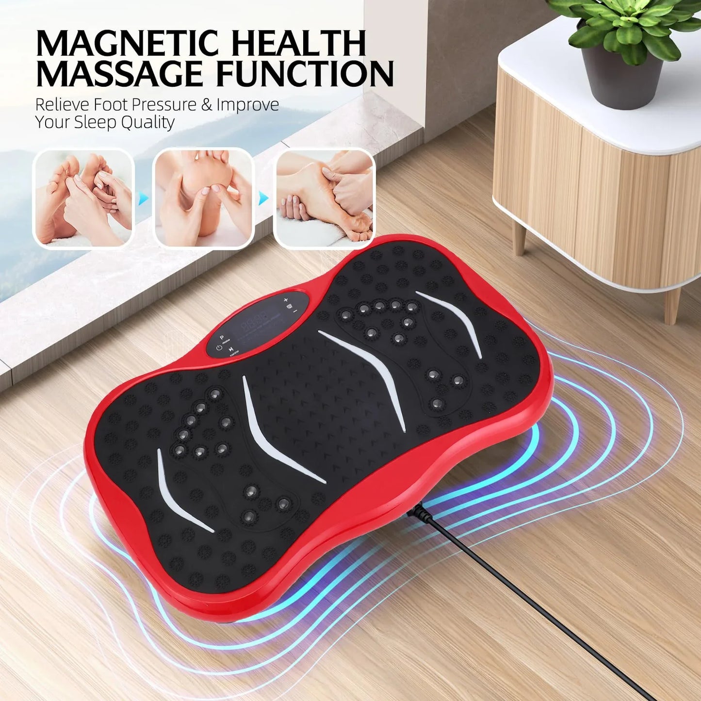 3-in-1 Vibration Plate Trainer Wireless Detachable Bands Multi-Scenario Electric Vibration Plate for Use Home