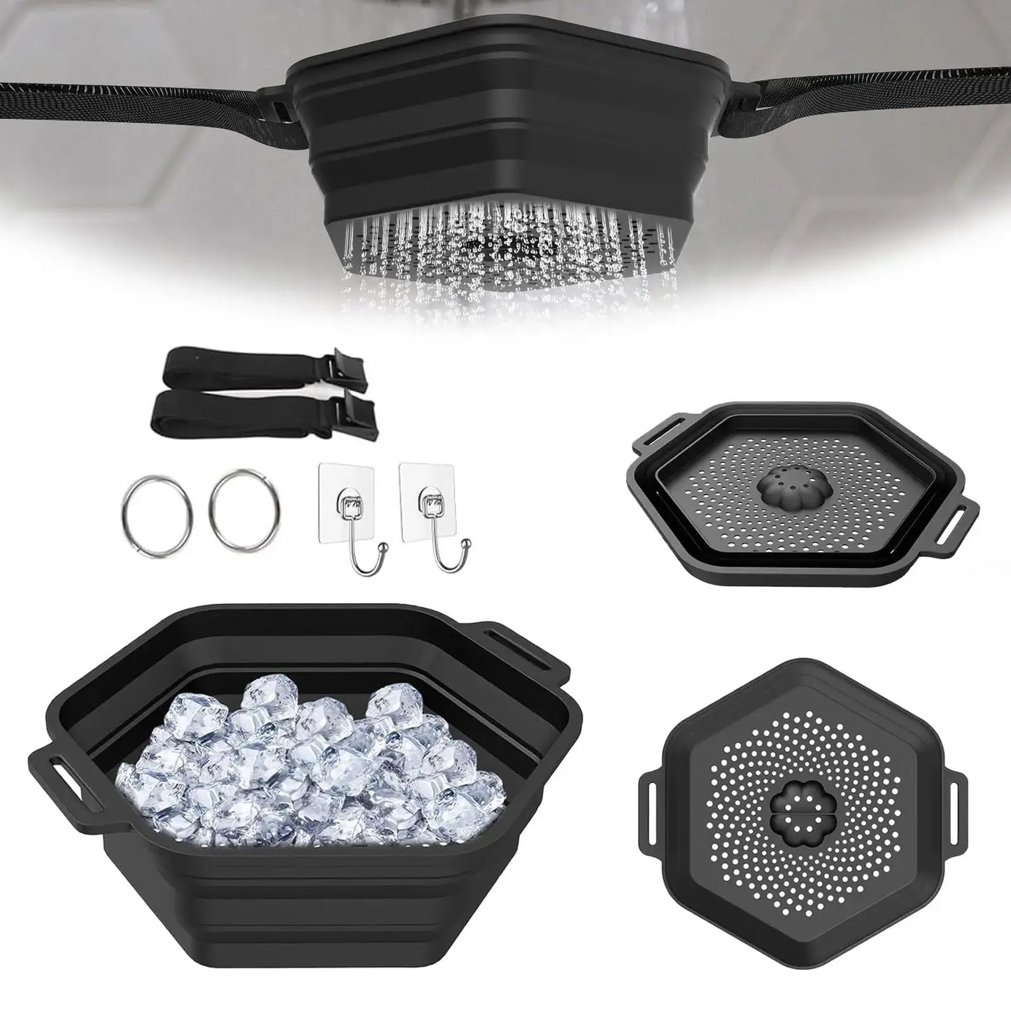 Foldable Silicone Ice Bath Shower