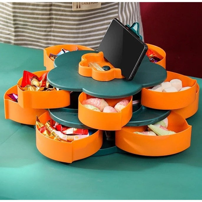 Rotating Flower Storage Box and Phone Holder