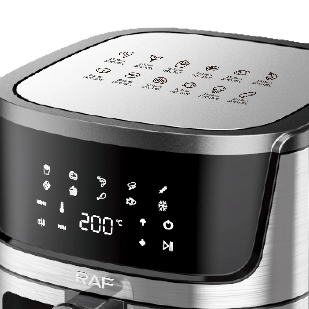 RAF Digital Air Fryer 9L ‚Äì 1950W Power, 360¬∞ Hot Air Circulation, Touchscreen | Oil-Free Healthy Cooking, Stainless Steel R5395 - Medaid International