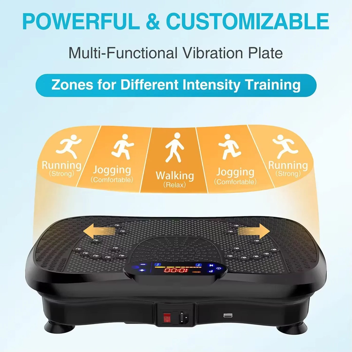 XH-Sports Home Exercise Fitness Machine Body Slimming Vertical Vibration Plate with Resistant Bands