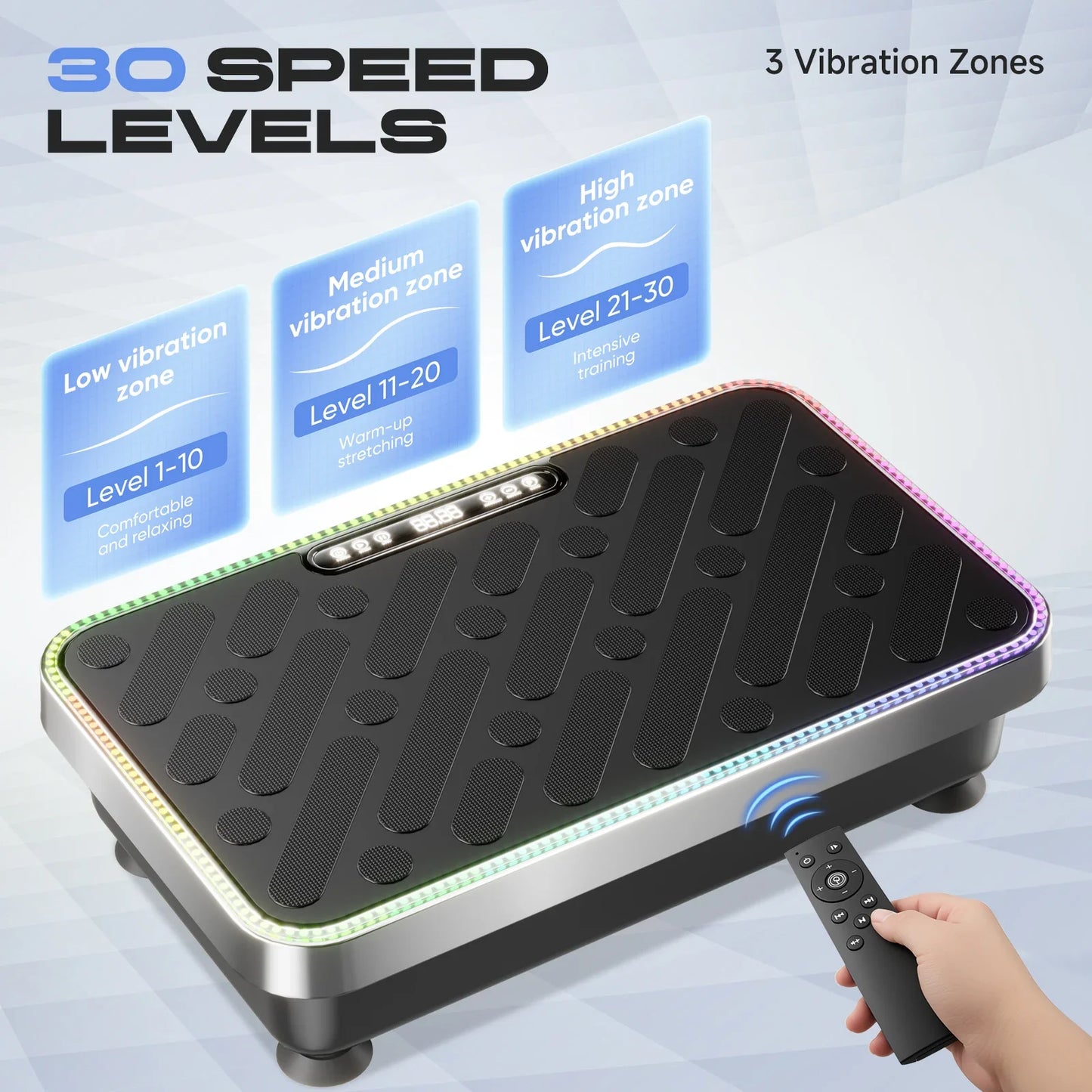Electric Home Use Full-Body Exercise Vibrating Platform Iron Construction Vertical Direction Adjustable Speed (1-99 Levels) Safe