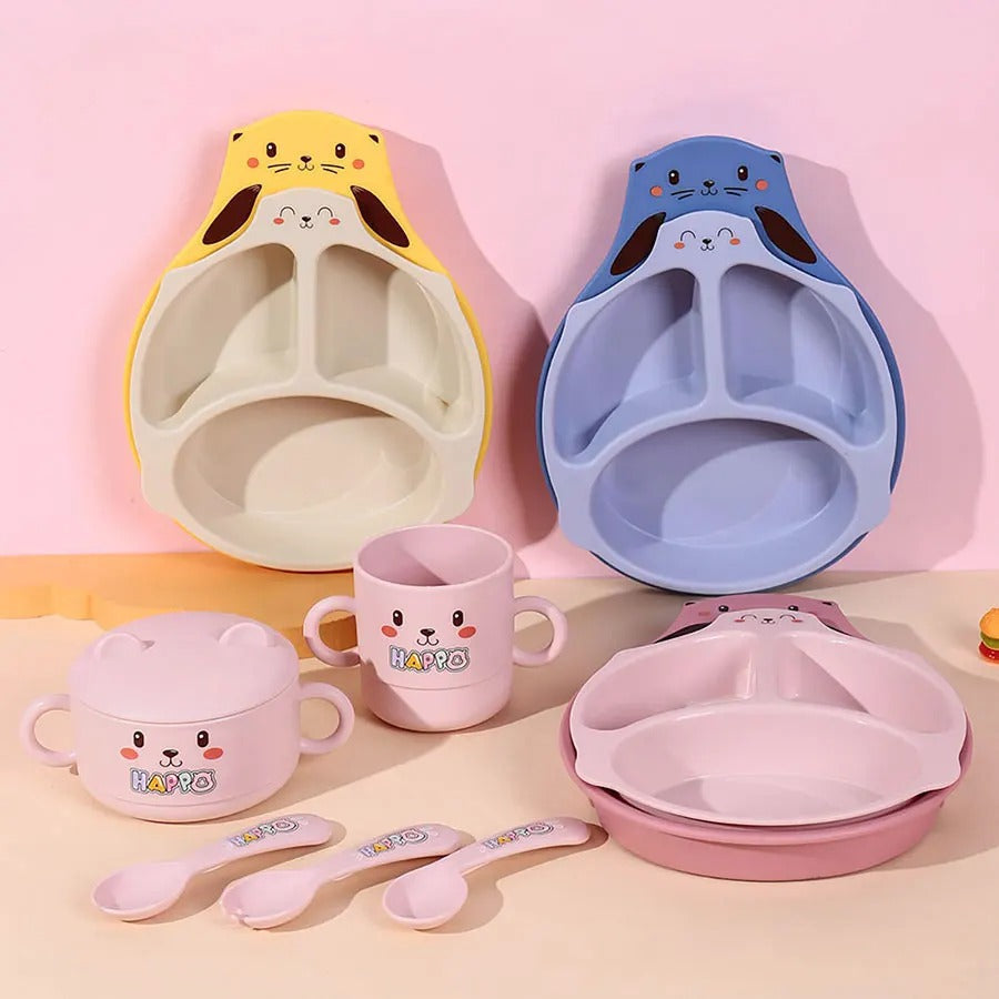 5 Piece Kids Mealtime Tray Set