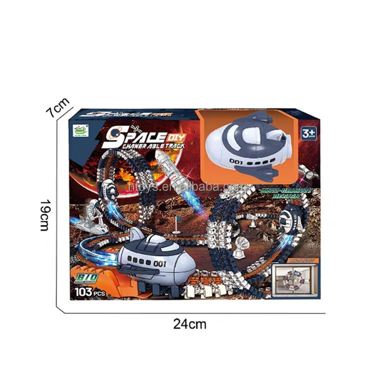 Space Track On The Wall With Suction Cup Set With Space Shuttle