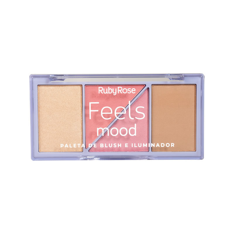 Ruby rose highlighter and blush palette (light) -HB-7529/1