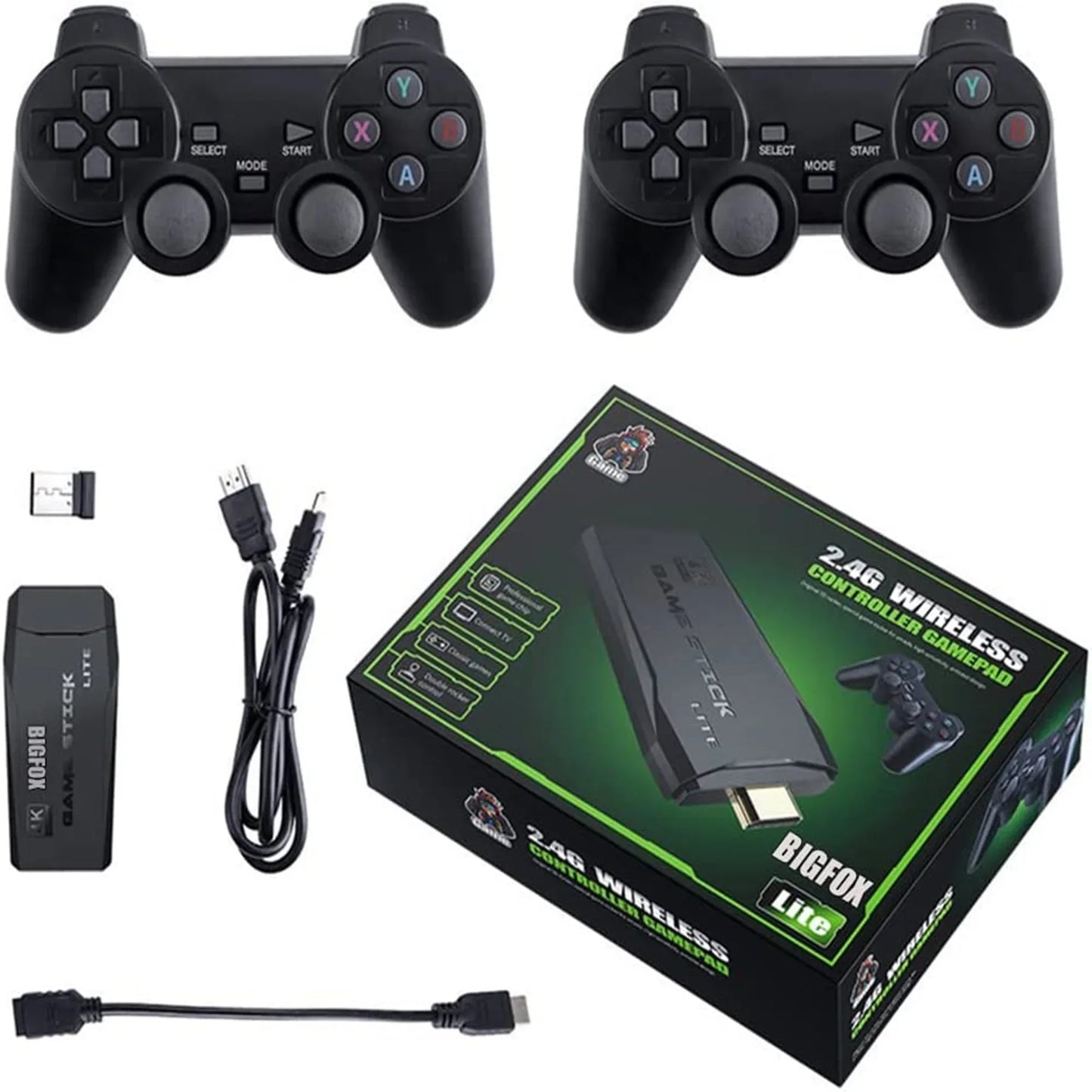 GAME STICK 4K (64 GB) - 10,000 RETRO GAME عصا ألعاب 4K بذاكرة 64 جيجا