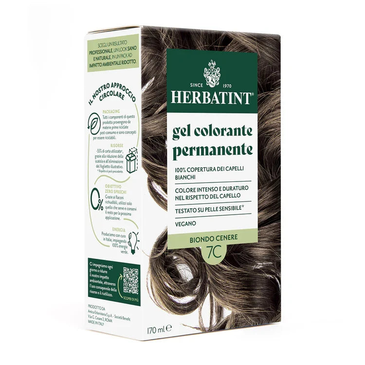 Herbatint, Permanent Haircolor Gel, 7C, Ash Blonde 170ML