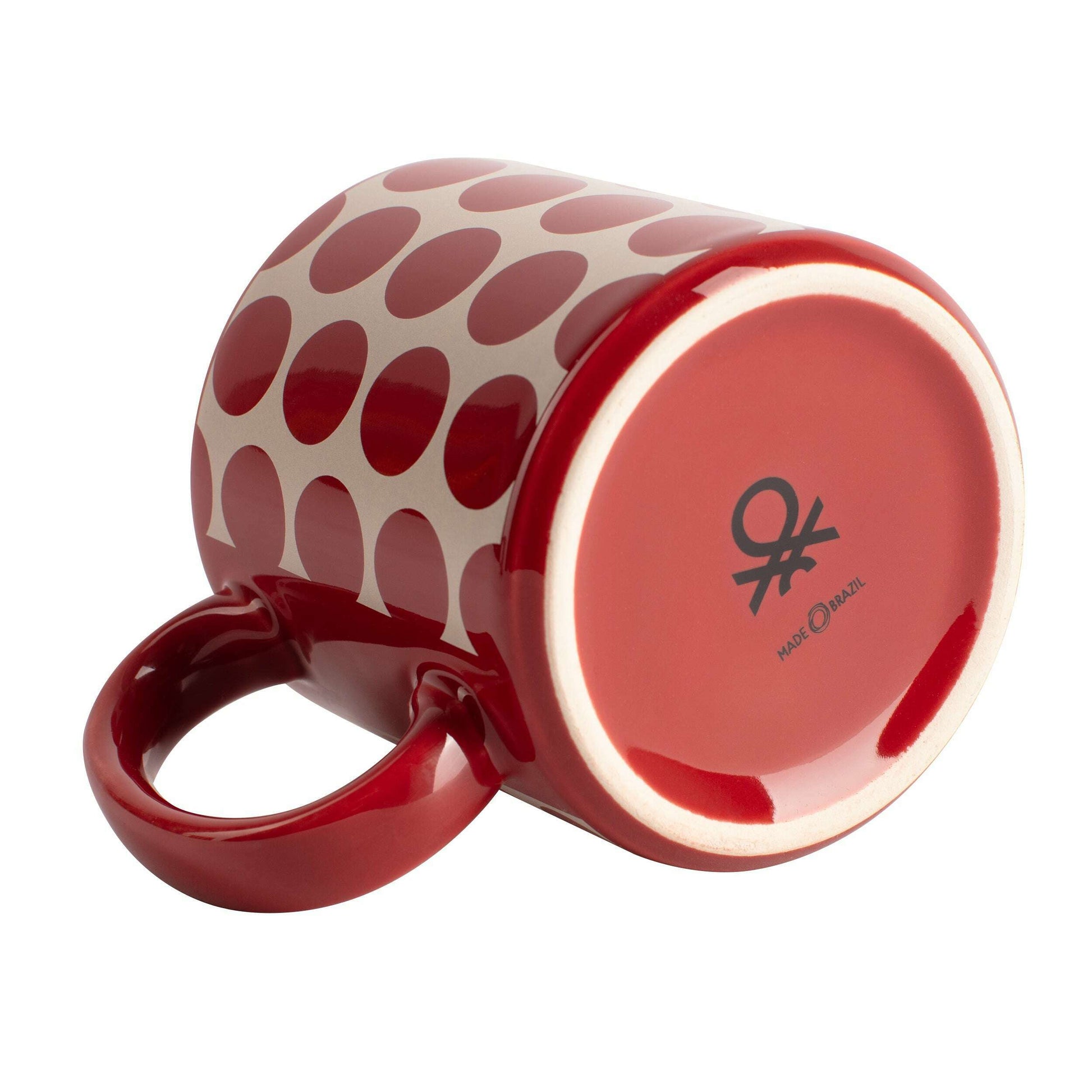 Set of 4 Mugs -  Stoneware Red Dots - Medaid International